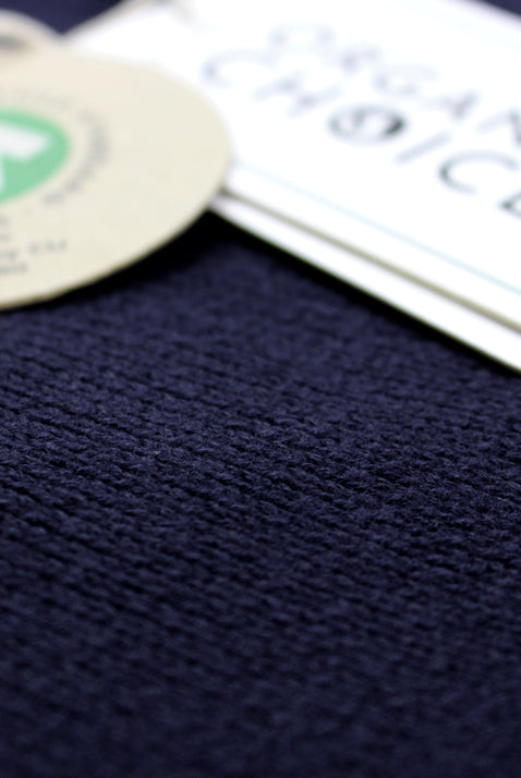 Bufanda de Algodón Orgánico Azul Detalle