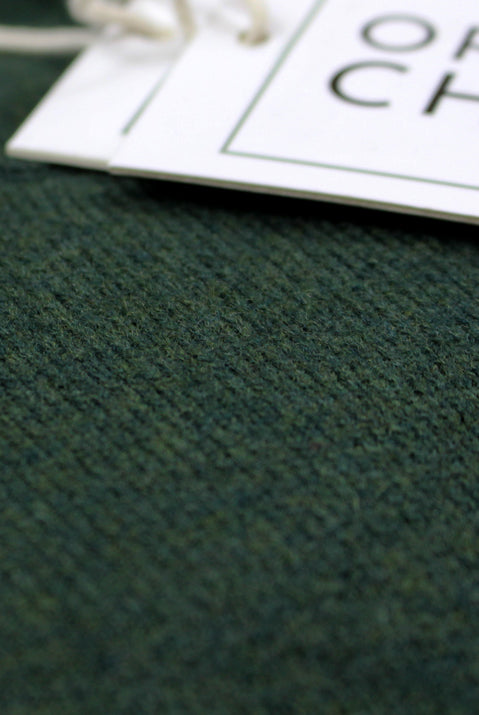 Jersey de Lana Orgánica Verde Detalle para Hombre