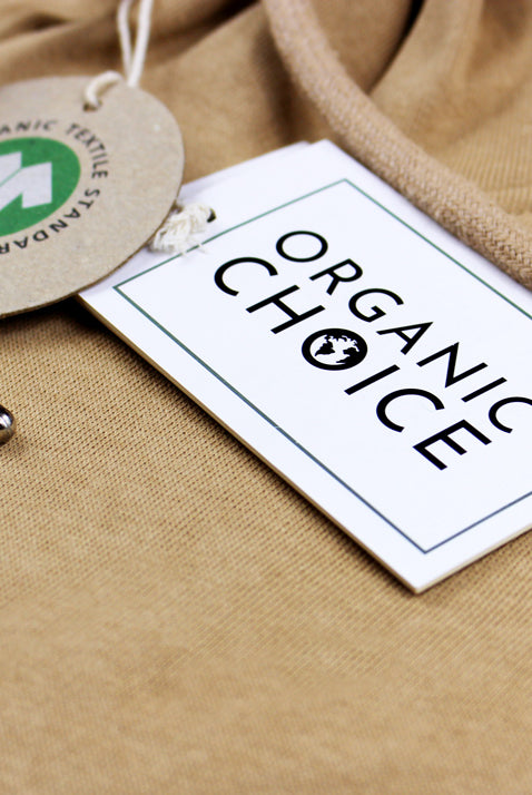 Sudadera Algodón Orgánico Beige Detalle