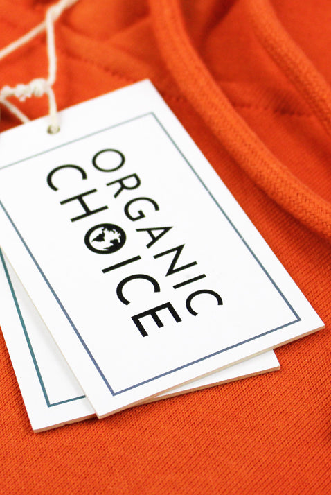 Sudadera Algodón Orgánico Naranja Detalle