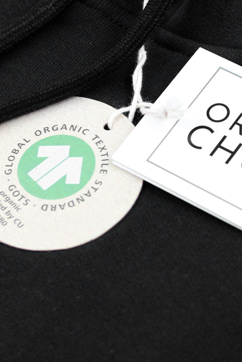 Sudadera Algodón Orgánico Negra Detalle
