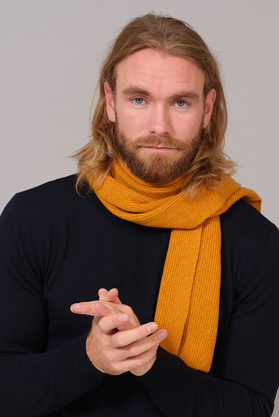 Bufanda de Lana Amarilla 100% Orgánica