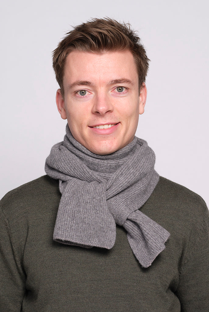 Bufanda de Lana Orgánica Gris Hombre