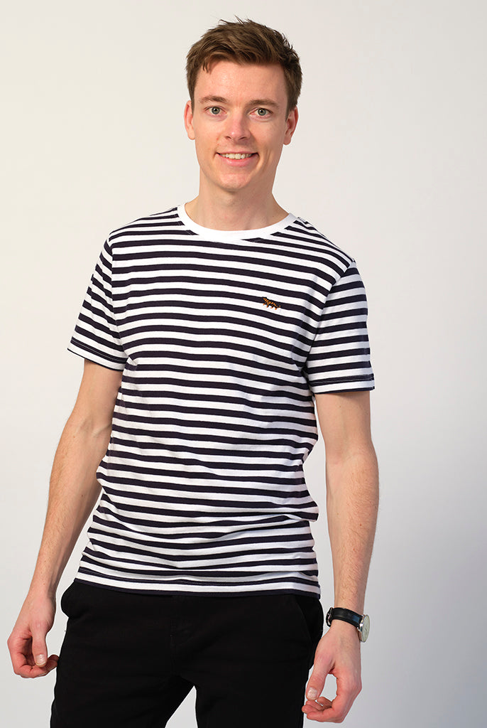 Hombre Camiseta Algodón Orgánico a Rayas - Tigre