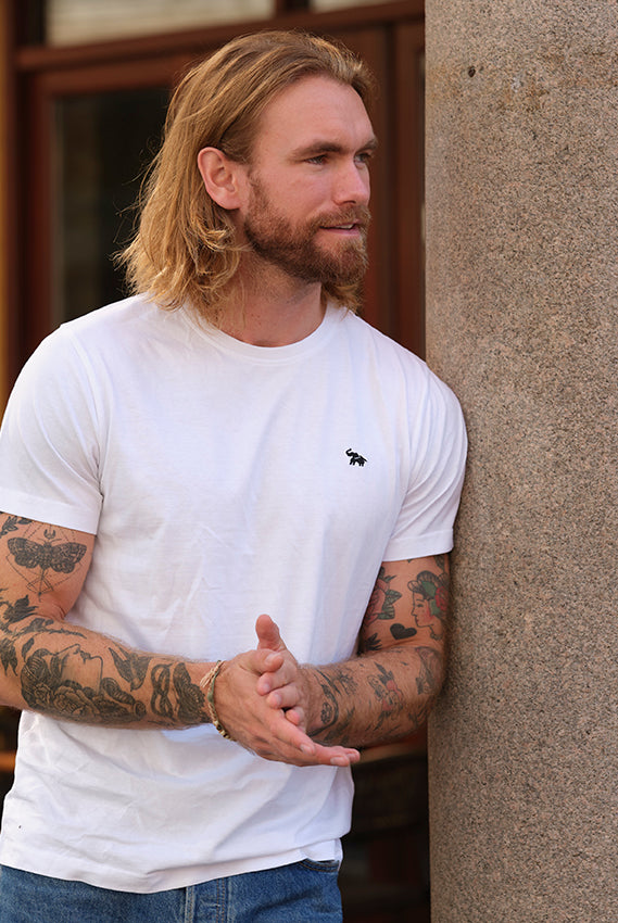 Camiseta Elefante Algodón Orgánico Blanca