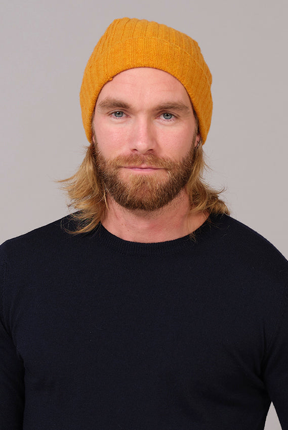 Gorro de Lana Amarillo 100% Orgánico