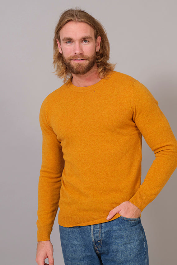 Hombre Jersey de Lana Amarillo