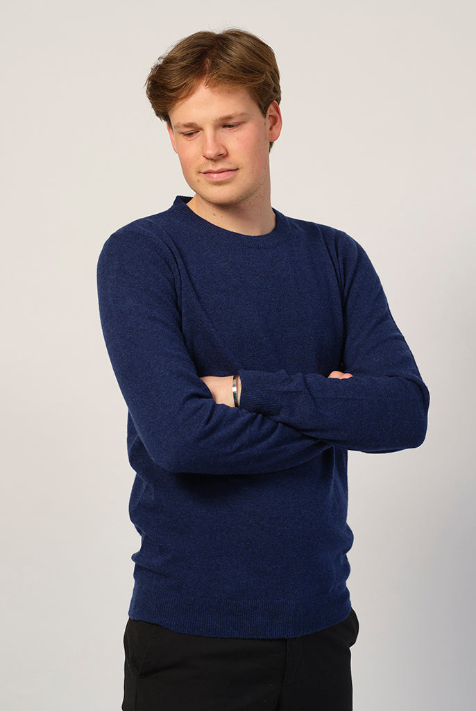 Hombre Jersey de Lana Azul