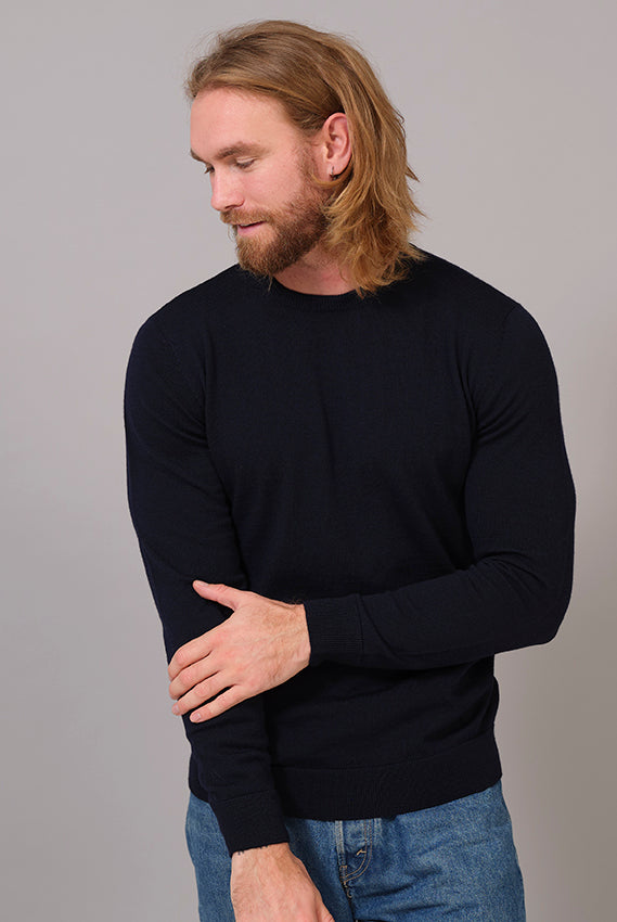 Jersey de Lana Orgánica Hombre Azul Navy