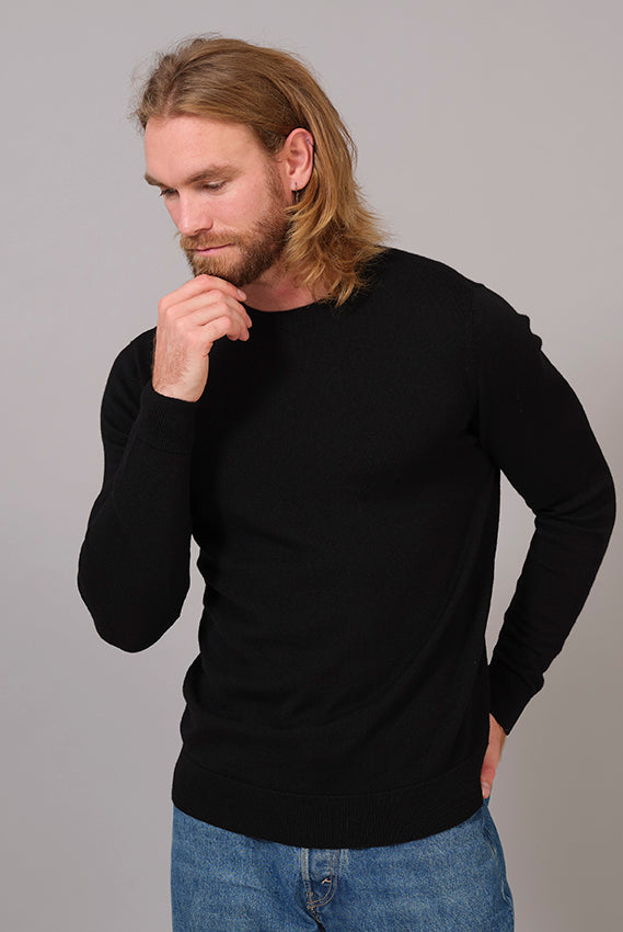 Jersey de Lana Orgánica Negro Hombre