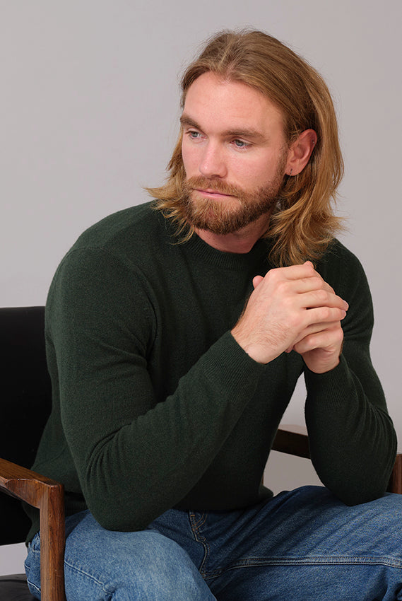 Hombre Jersey de Lana Verde