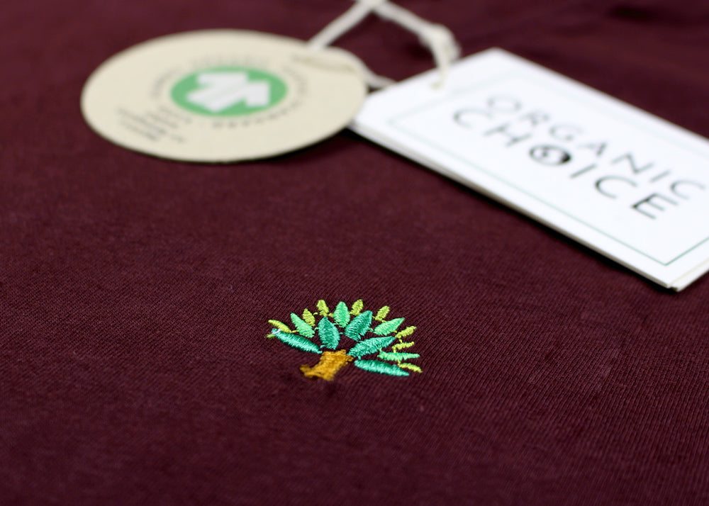 T-shirt de Algodão Orgânico Granada - Árvore detalhe