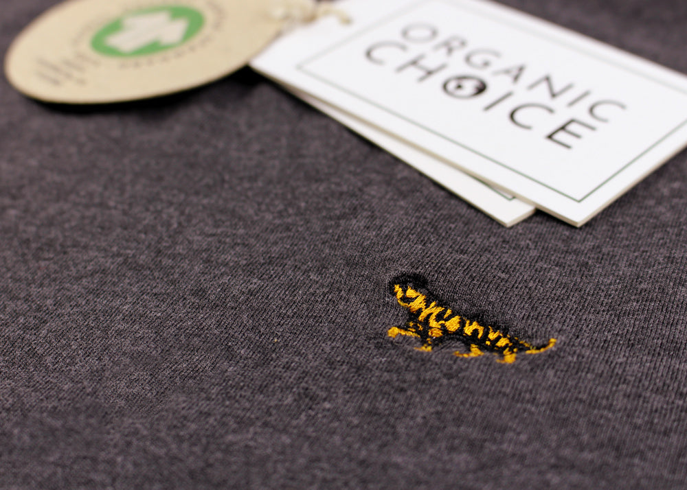 T-shirt de Algodão Orgânico Cinzenta - Tigre detalhe