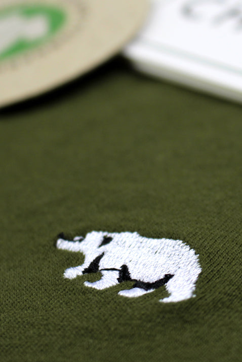 T-shirt de Algodão Orgânico Verde - Urso Polar detalhe