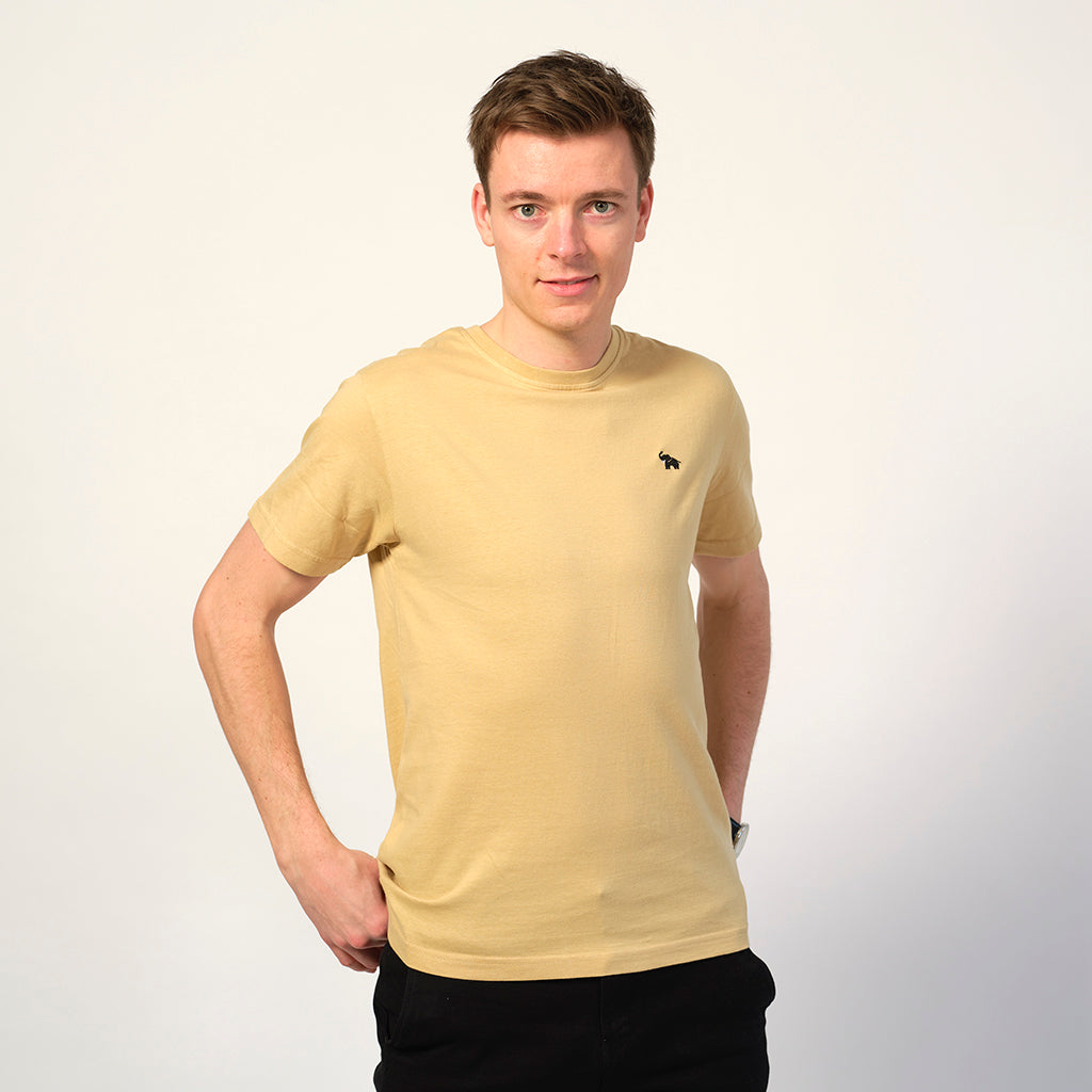 Camiseta Algodón Orgánico Hombre Beige Elefante