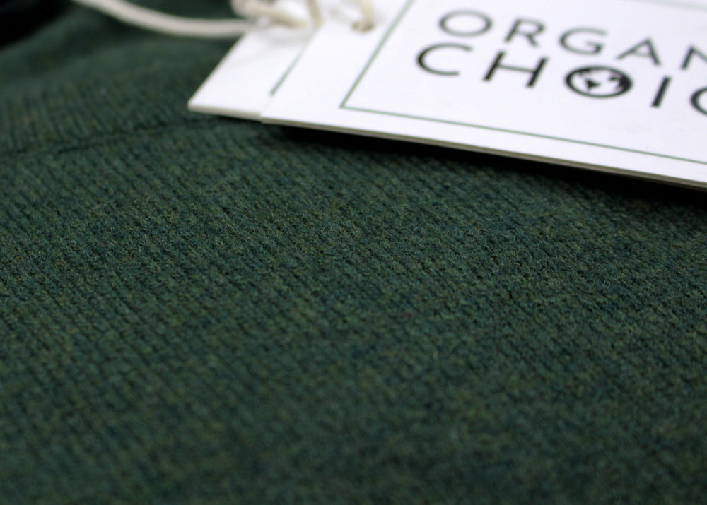 Camisola de Lã Orgânica Verde detalhe
