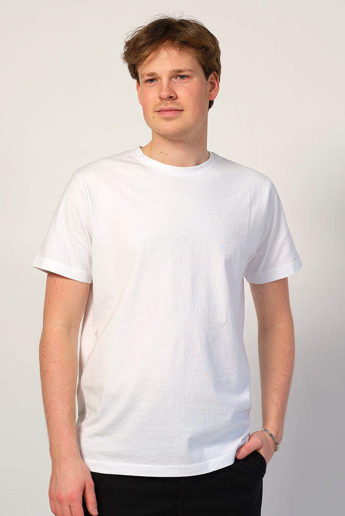 homen T-shirt de Algodão Orgânico Branca