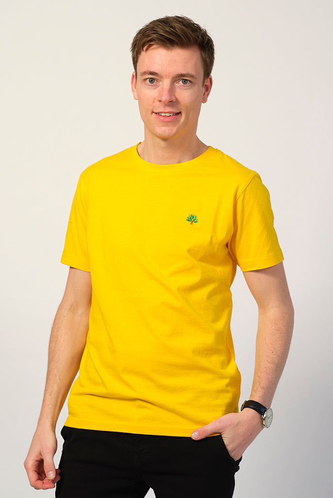 T-shirt de Algodão Orgânico Homem Amarela - Árvore