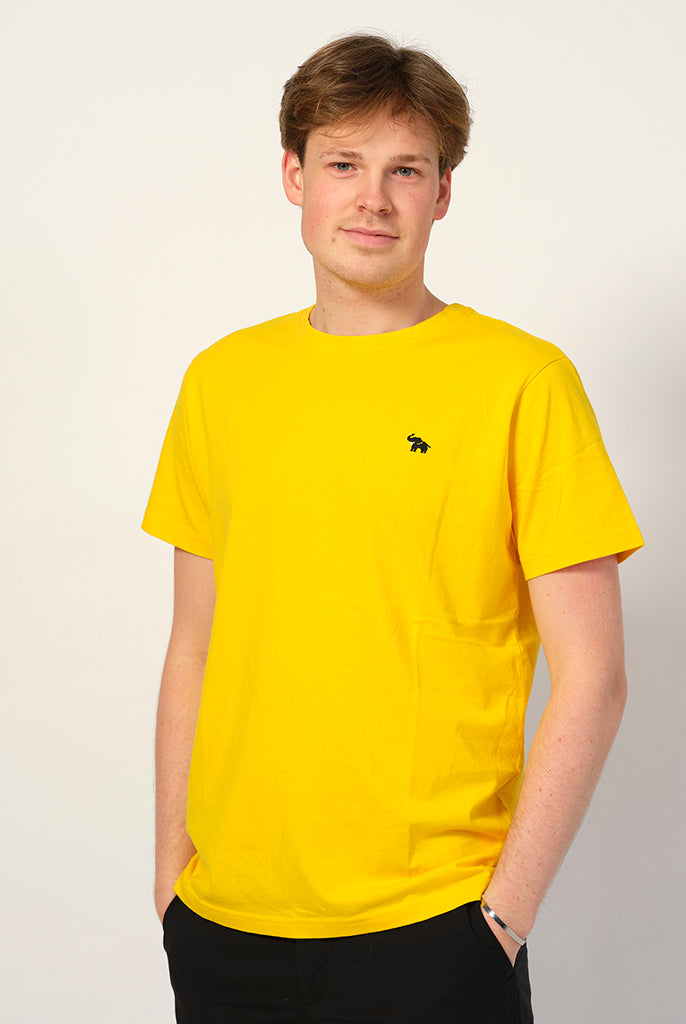 T-shirt de Algodão Orgânico Homem Amarela - Elefante