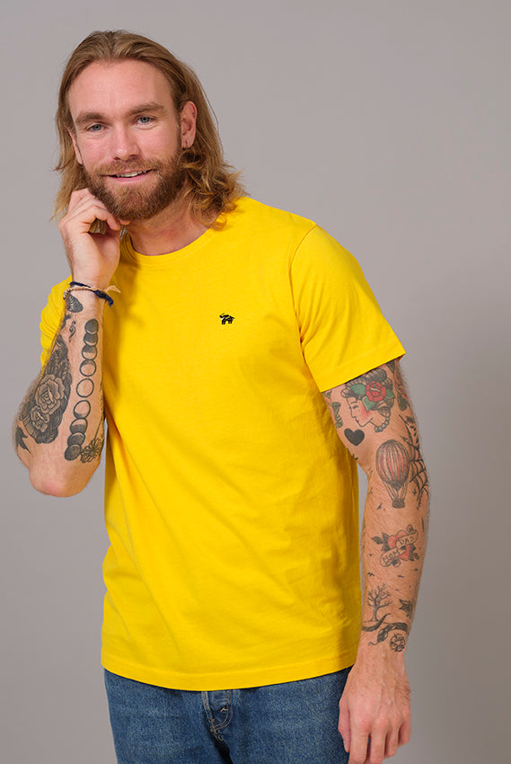 T-shirt de Algodão Orgânico Amarela - Elefante