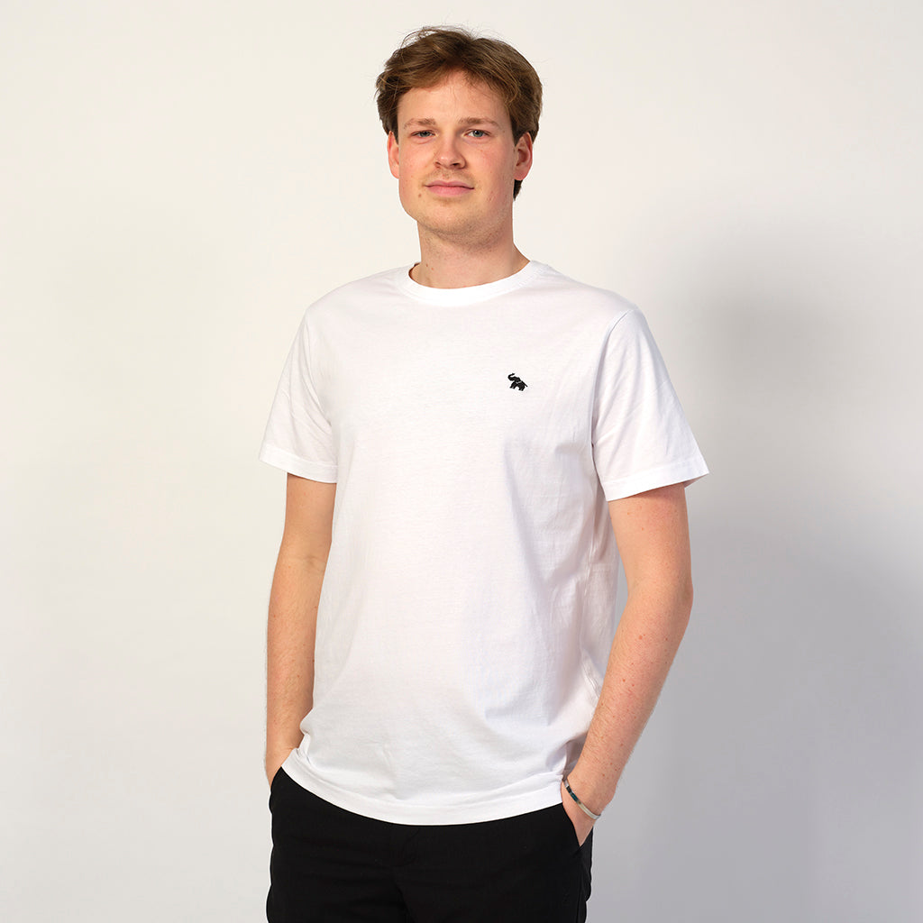 T-shirt de Algodão Orgânico Homem Branca - Elefante