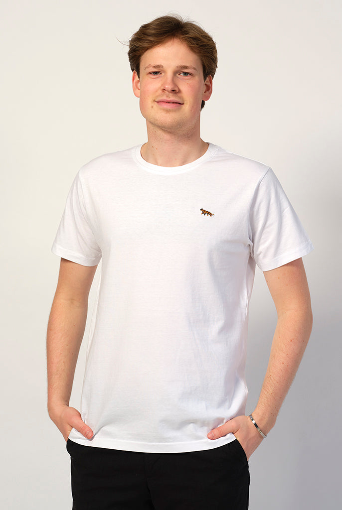 T-shirt de Algodão Orgânico Homem Branca - Tigre