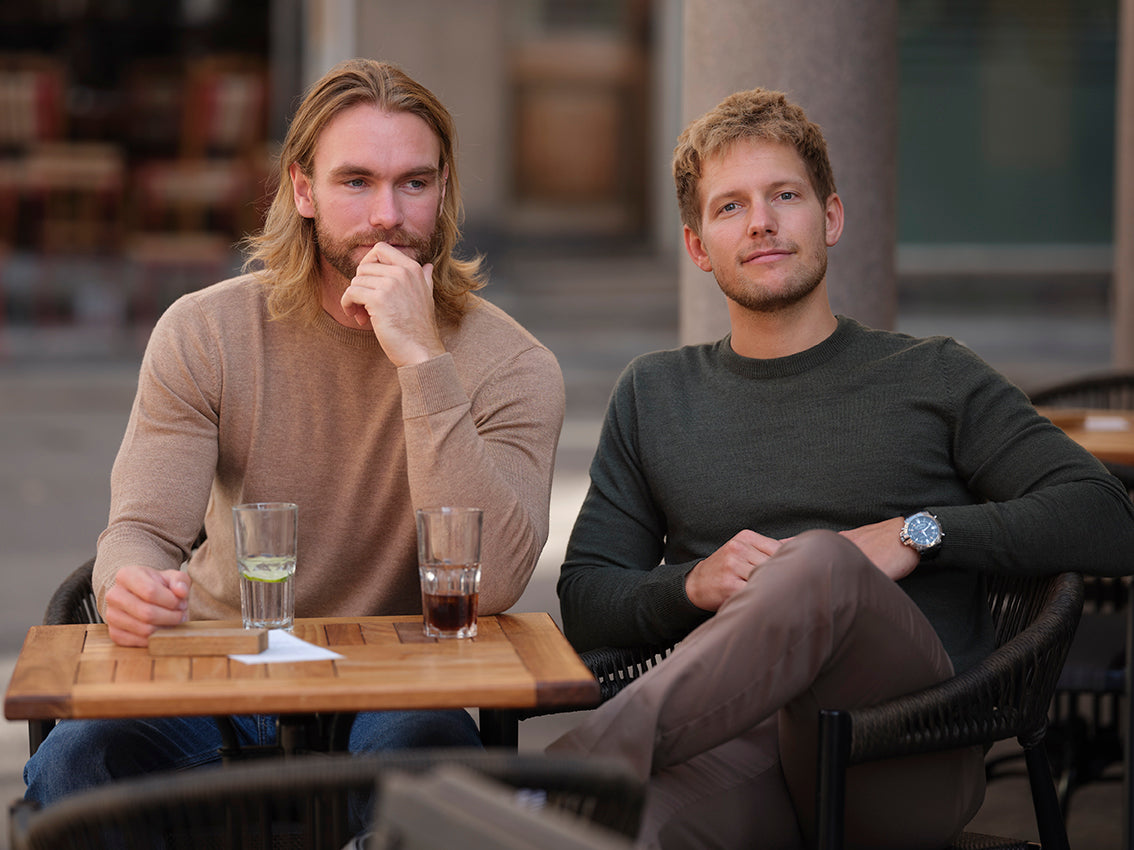 Jersey de Lana Orgánica Beige y Verde