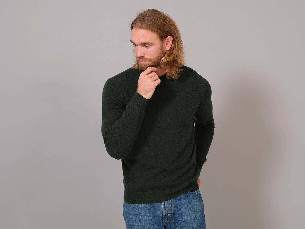 Camisola de Lã Orgânica Verde Homem